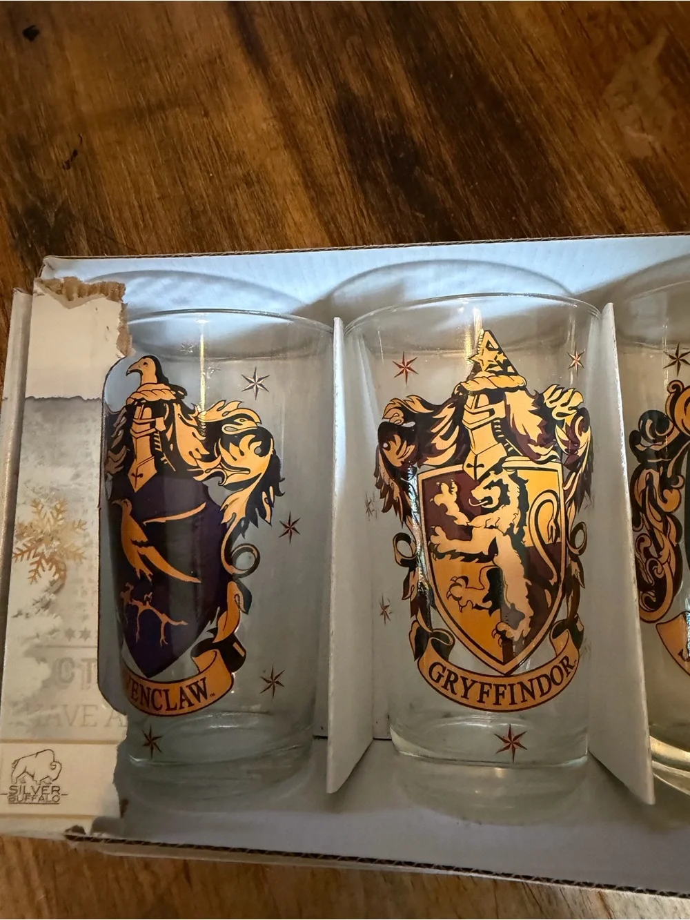 Harry Potter School Sigils Pint Beer Glass Set of Four New by Silver Buffalo